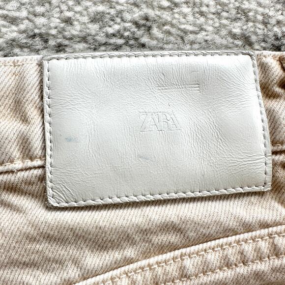 Zara Raw Hem High Rise Straight Jeans in Cream Size 6 - Picture 11 of 11